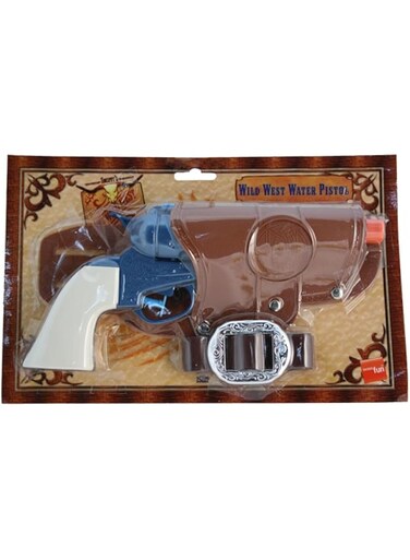 Smiffys Water Gun Set with Holster and Belt, multicolor, 25207, Western Water Pistol, Single Gun, Blue with Holster and Belt, one size