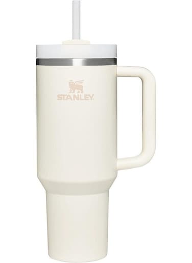 Quencher H2.0 FlowState Stainless Steel Vacuum Insulated Tumbler with Lid and Straw for Water, Iced Tea or Coffee, Smoothie and More, Cream, 40 oz
