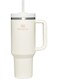 Quencher H2.0 FlowState Stainless Steel Vacuum Insulated Tumbler with Lid and Straw for Water, Iced Tea or Coffee, Smoothie and More, Cream, 40 oz