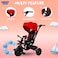 Lovely Baby LB 577HC Tricycle for Kids with Push Handle,Canopy, Safety, Bottle Holder, Footrest, EVA Wheels &amp; Rear Basket &ndash; Steel Frame Ride-on for Ages 1-3 Years - Red