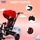 Lovely Baby LB 577HC Tricycle for Kids with Push Handle,Canopy, Safety, Bottle Holder, Footrest, EVA Wheels &amp; Rear Basket &ndash; Steel Frame Ride-on for Ages 1-3 Years - Red