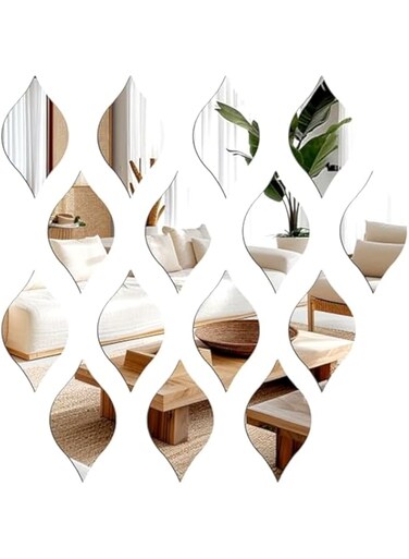 10Pcs Self Adhesive Acrylic Mirror, Mirror Mosaic Tiles, Acrylic Mirror Wall Stickers, Flexible Plastic Mirror Sheets Wall Stickers, Mirror Tiles for Home Wall Decor, Small Mirrors for Crafts