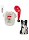 PETSARY Dog Christmas Sweater and Scarf with 1 Pcs Pet Id Tag Gift - Merry Christmas Holiday Cloth - Flannel Santa Nose &amp; Elk Scarf - Breathable Costume Eve Pajamas Santa Designed Jumper Suit (Large)