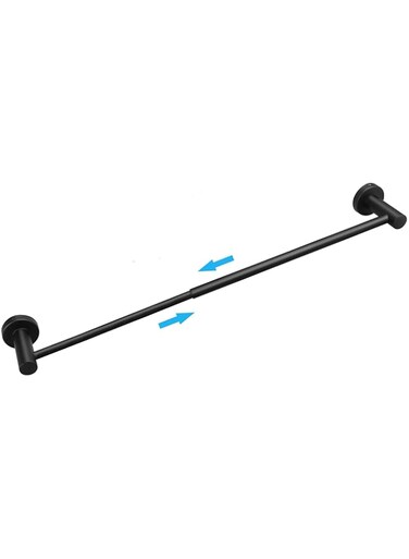 HCHANGEN Adjustable Bath Towel Bar Rack for Bathroom Towel Holder Wall Mounted Towel Bar Rod Hanger Bathroom Hardware Accessories Stainless Steel Matte (Black)