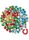 Sumaswit [100pcs] Jingle Bells,0.4 Inch Christmas Bells with 25m Cords Colorful DIY Mini Craft Bells Bulk for Xmas Tree Hanging Ornaments Christmas WreathHome Festival Decoration Craft Projects