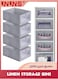 4 Pack Linen Storage Bins,Foldable Storage Containers With Clear Window,Large Storage Boxes Baskets For Organizing Clothing,Jeans,Toys,Books,Shelves,Closet,Wardrobe,Grey