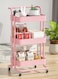 3-Tier Rolling Storage Shelf Utility Cart With 2 Lockable Wheels and Ergonomic Handle