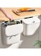 Azonee Kitchen Compost Bin, 9.5 Litre Hanging Trash Can with Lid, Kitchen Cabinet Door Under Sink Plastic Garbage Can Compost Bin Wall Mounted Slide Open, 2.5 Gallon Under Kitchen Counter Bin, White