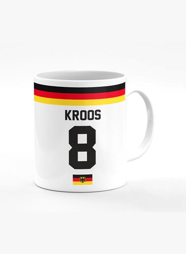 Designer Printed Coffee Mug with Heavy Duty Handle 11oz Ceramic Personalised Gift Mugs Cup [Microwave Safe &amp; Dishwasher Proof] -Football Team - Germany Player Name - Kroos