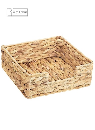 23x23x7cm Handmade Water Hyacinth Bohemian design style Organiser for Kitchen, Bedroom, Living Room, Office Desk,Household Essentials