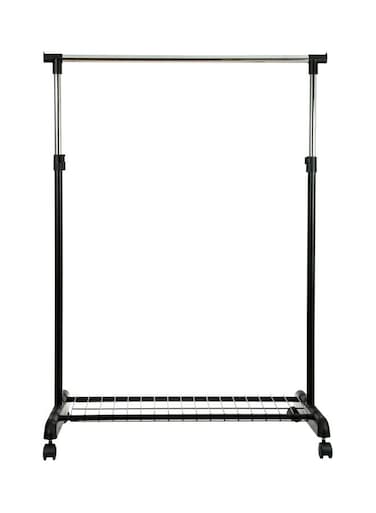 Single Bar Hanger With Shoe Rack Black/Silver 83x43x93.5cm
