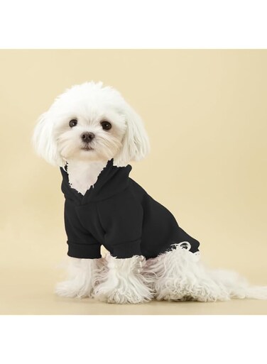 Pet Dog Hoodies Dog Clothes for Small Dogs Vest Clothes Warm Coat Jacket Autumn Puppy Outfits Cats Dogs Clothing (Black, XL)