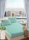 Sky Blue Striped Queen Bed Sheet Sets Cotton 3 Piece Set Deep Pocket 180x200+25cm