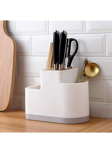. Multifunction Kitchen Storage Rack Plastic Draining Inserted Knife Block Flatware Organizer Cutlery Holder for Chopsticks Spoons