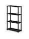 Furinno Turn-S-Tube 4-Tier Multipurpose Shelf Display Rack with Square Tube, Espresso/Black