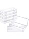 Azonee 6 Pcs Small Clear Plastic Storage Boxes, Rectangle Plastic Storage Containers for Small Items/Crafts/Jewelry/Hardware/Beads/Game Pieces/Stationeries (6.1 x 2.56 x 1.18 Inch)
