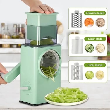 Kitchen 3 in 1 Vegetable Cutter, Stainless Steel Panel, Vegetable Chopper Slicer