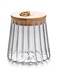 KASTWAVE Airtight Glass Coffee and Nut Canister with Bamboo Lid and Metal Handle - Decorative 650ml Storage Jar for Kitchen Organization