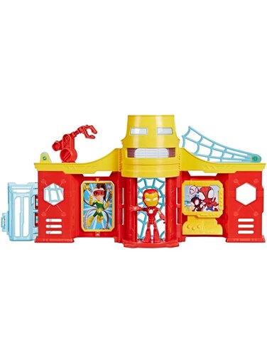 Hasbro Spidey and His Amazing Friends Stark Tower Playset, Includes 4-Inch Iron Man Action Figure, Marvel Super Hero Toys for Kids 3 and Up