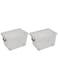 33L Clear Plastic Storage Set of 2 Box with Wheels &amp; Lockable Lid