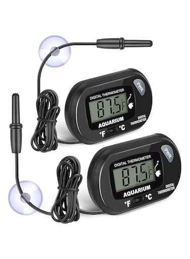 TERRIFI 2-Pack Water Thermometer, Fish Tank Thermometer with 3.3ft Cord, Fahrenheit/Celsius(℉/℃), Ideal for Vehicle, Reptile Terrarium, Fish Tank, and Refrigerator.