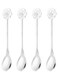 pcs Coffee Spoons, Rose Tea Spoons Stainless Steel Teaspoons Small Cute for Stirring Espresso Coffee Dessert Flatware Tea Party, Silver