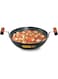 Futura 1.5 L Hard Anodised Kadhai Deep Fry Pan with Round bottom, 3.25 mm Thick, with Wooden handles (AK15), Grey