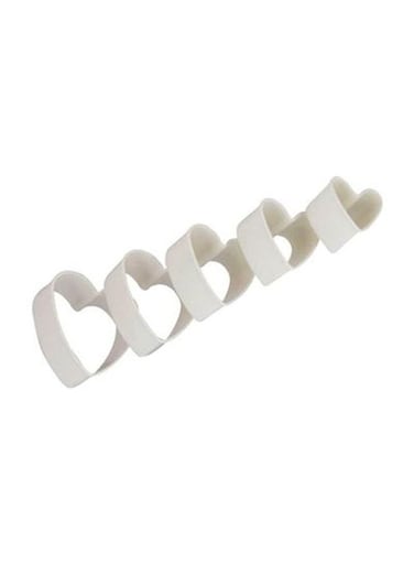 5-Piece Heart Shapepastry Cutter Set White