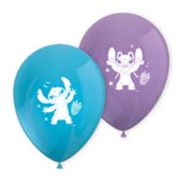 Stitch &amp; Angel Printed Latex Balloons 8Ct