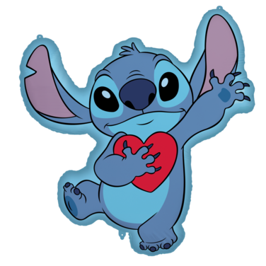 Stitch &amp; Angel Stitch Shaped Supersize Foil Balloon 75x86cm