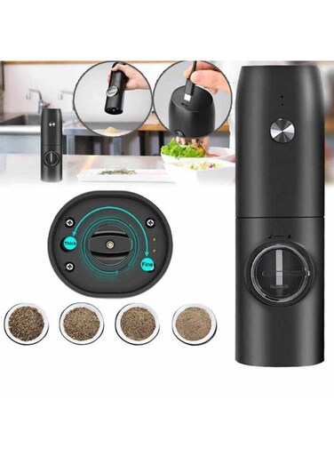 Rechargeable Electric Pepper Grinder Salt and Pepper Mill Adjustable Coarseness Automatic Seasoning Grinder for Home Use
