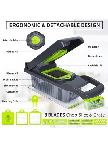 Chopper, Onion Chopper, Mandolin Slicer,Pro professional food Choppermultifunctional Vegetable Chopper and Slicer, Dicing Machine