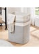 BOBBYQ Laundry Hamper-Laundry Baskets, Tall Cotton Decorative Blanket Storage Basket with Handles for Living room,Collapsible Large Basket for Toys,Pillows,Clothes Organizer-16x13x22in-Gray