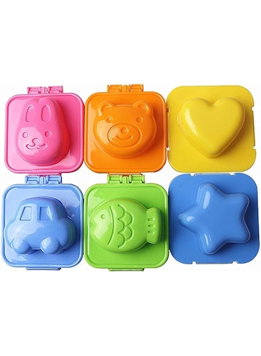 Khazna Egg Rice Mold, 6pcs Cartoon Cute Boil Shape Egg Sushi Rice Making Moulder Decorating Fondant Cake Tool for Kitchen DIY