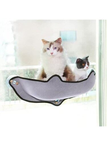 NeoStyle Cat Window Perch, Space Saving Cat Window Bed Hammock, Suction Cup Cat Hammock Seat for Window Balcony, Cat Comfort Rest Bed for up to 10kg (Single layer)