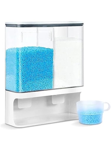 TERRIFI Laundry Beads Dispenser, Cereal Storage Containers, 3L Airtight Containers with Lids, Wall Mounted Fragrance Bead Dispenser for Storing Rice, Laundry Beads, Washing Powder