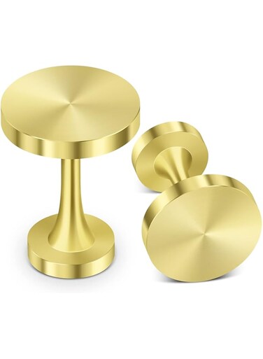 Gudui Gold Curtain Holdbacks, Curtain Tiebacks Hooks Wall Mounted Decorative Round Curtain Holders Metal Drapery Holdbacks Curtain Pullbacks for Home Decor, 2 Pack