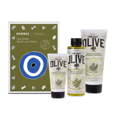KORRESOlive Blossom Body Care Collection, Pure Greek Olive Shower Gel, Body Cream &amp; Hand Cream, 3 Piece Set