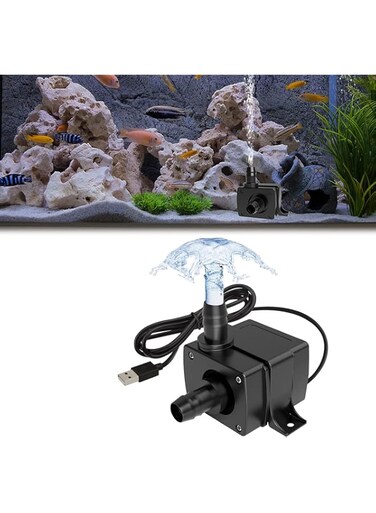 SYOSI Mini Submersible Water Pump Quiet USB Fountain Pump Electric Brushless Fountain Pump Powerful Water Pumps for Aquarium Fish Tank Pond Fountain Hydroponics USB Mini Pump