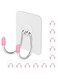 ELECDON Heavy Duty Self Adhesive Wall Hooks, 12 Pack Dual Head Utility Hooks for Kitchen &amp; Bathroom, Max 30lb Capacity, Reusable &amp; Versatile