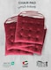 Pack of 4 Velvet Soft Chair Pad with Seat Ties Suitable for Garden , Kitchen and Office Chairs Indoor and Outdoor Maroon 40x40cm
