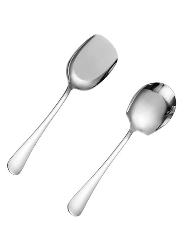 TINGDUANJIAN 2 Pcs Large Serving Spoons Cook Serving Spoon Stainless Steel Soup Spoons Stainless Steel Kitchen Tool for Serving Dinner Desserts and for Catering