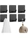Khazna Adhesive Hooks Heavy Duty, 6 Packs Towel Hooks Stainless Steel Wall Hooks for Hanging Towels, Loofahs, Coats and Hats (Black)