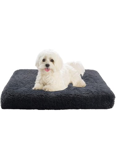 DELIFIR Washable Small Dog Bed - Plush Soft and Comfortable Puppy and Cat Bed Waterproof and Anti-Slip Bottom Washable Pet Sleeping Mat for Cats Puppies Small Meium Dogs（Dark Gray，75L* 50W * 8TH CM）