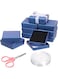 Mardatt 10Pcs Cardboard Jewelry Boxes, Square Gift Boxes with Velvet Sponge Liner, Scissors &amp; Polyester Ribbon - 3.5 x 3.5 x 1 Inch, Navy Blue
