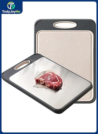 Cutting Board,Large 16&acirc;&euro;&Atilde;&mdash;11&acirc;&euro; 304 Stainless Steel Cutting Board Kitchen,Food-Grade wheat straw PP Chopping Board with Wheat Straw PP,Double-Side using,Easy-Grip Handle