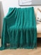 Knitted Tassel Blankets, Super Soft Cozy Lightweight Decorative Throw Blankets for Couch , Bed, Sofa, Outdoor Throw Blanket All Seasons 127x178CM&iuml;&frac14;&circ;GREEN&iuml;&frac14;&permil;