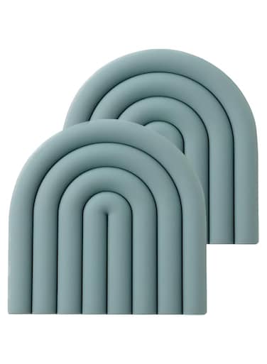 Clean &amp; Pure Silicone Trivets for Hot Pots and Pans - Stylish and Colorful Pot Holders, Heat Resistant Mats for Countertop, Hot Pads, Modern Multi-Purpose Trivet Mat, Coasters (Set of 2) (Slate)