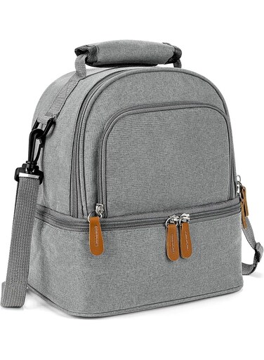 Lunch Bag for Women &amp; Men, Oxford Insulated Lunch Bag with 2 Layers, Reusable Lunch Tote Bag Fits Work, Daily Use, Compatible with Bentogo, LunchBots, EasyLunchboxes (Grey), Gray, LLB8-01