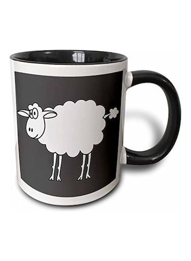 Printed Ceramic Mug White/Black